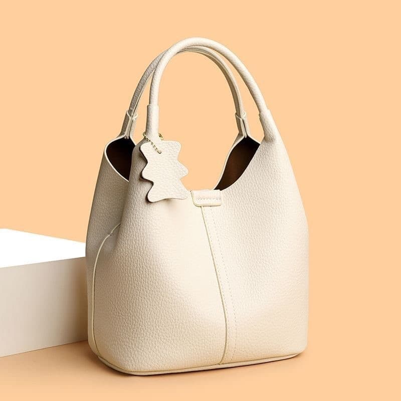 Bolsa estilo balde francês, nova chegada, bolsa de mão de alta qualidade, bolsa de moda versátil em couro macio com alça