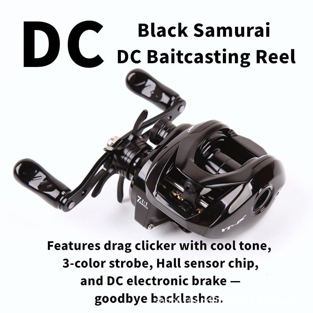 Carretilha de baitcasting DC para iniciantes, carretilha universal para arremesso de longa distância de micro-objetos, c
