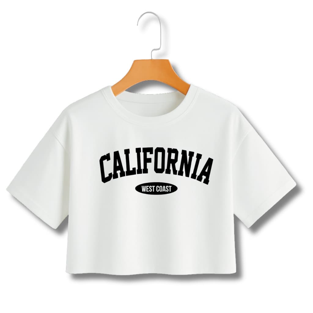 Cropped Feminino California West Streetwear Estampado Moda Aesthetic Casual Verão Estilo Blogueira