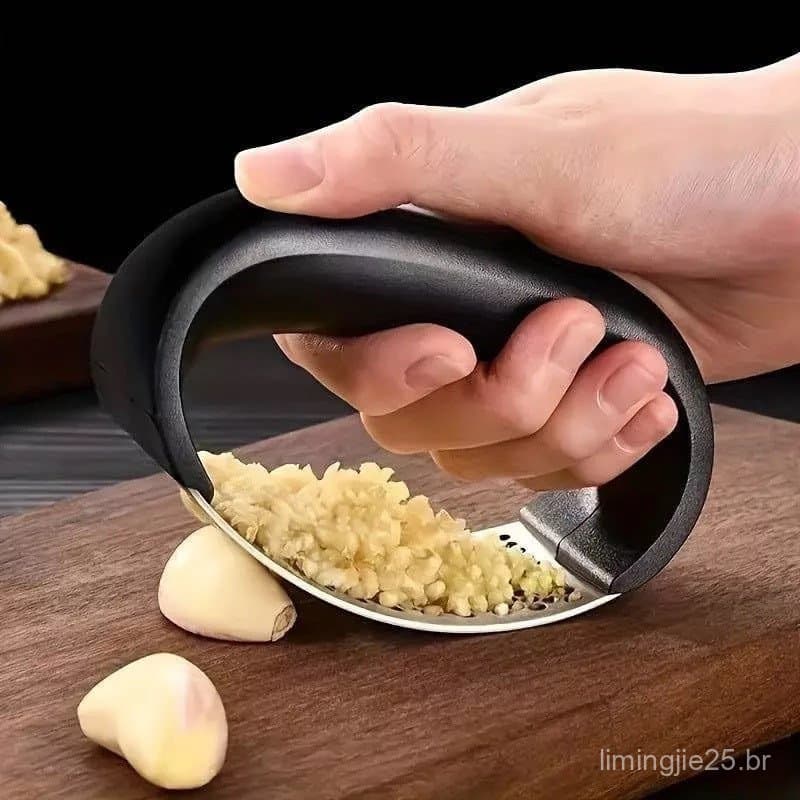 Amassador de Alho Manual em Aço Inox Triturador de Alho Ergonômico Resistente Multiuso