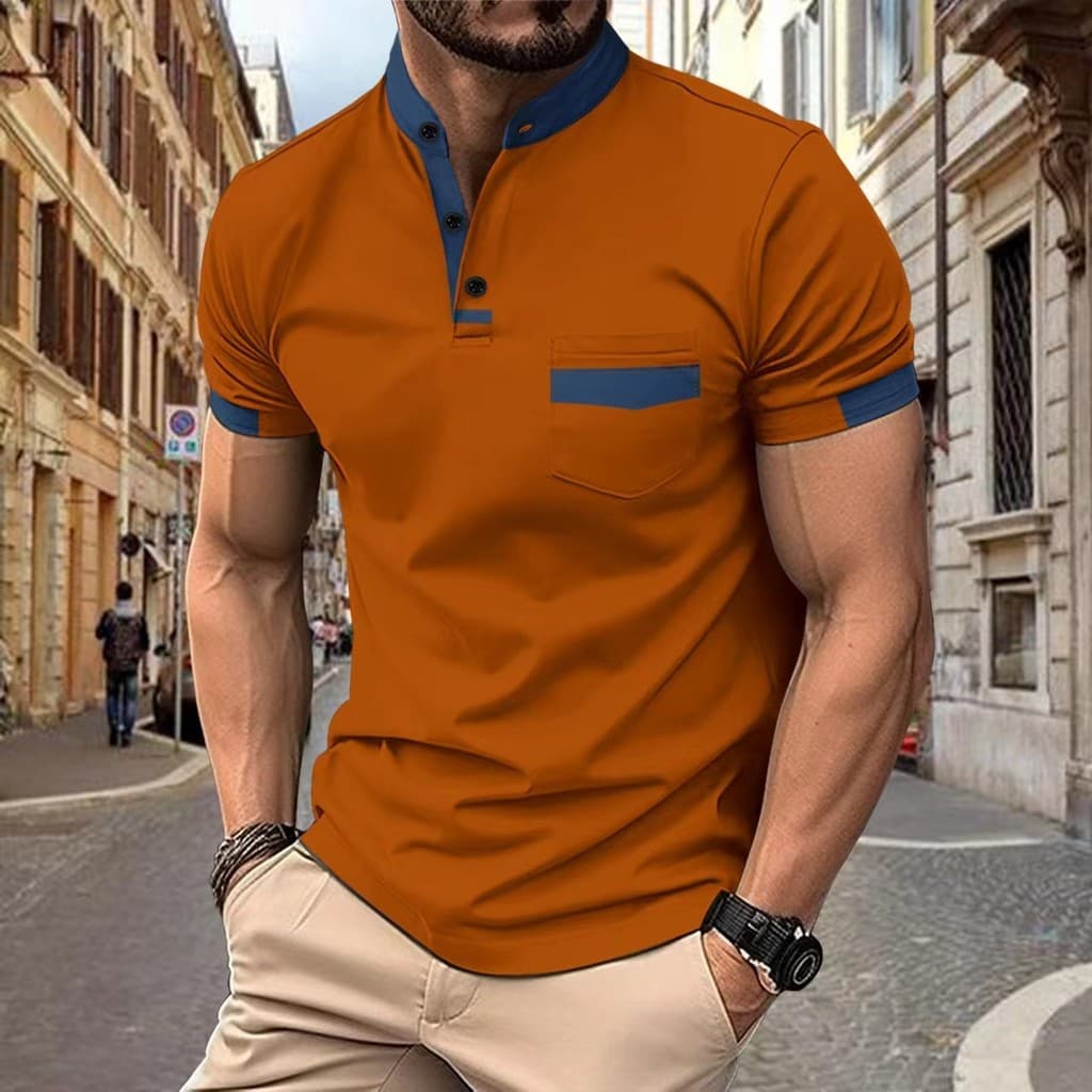 Camisa POLO Henry Collar Camisa POLO Esportiva Masculina