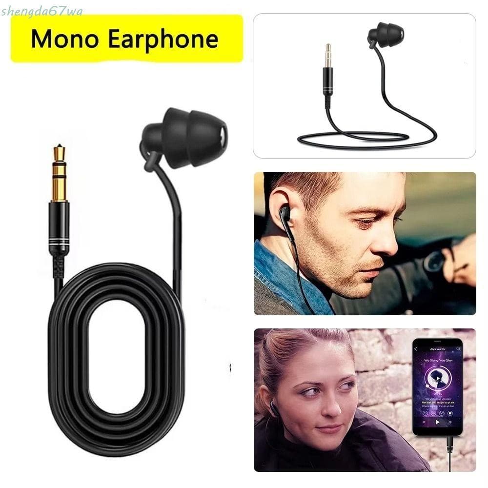 Fones De Ouvido SHENGDA Mono , Fone De Lado Único De Linha Curta Com Isolamento De Ruído Intra-Auricular De Silicone Plu