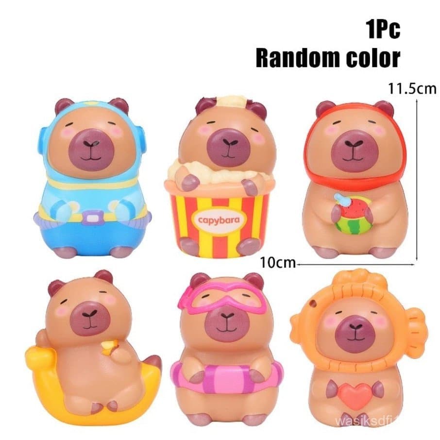 Brinquedo Antiestresse de Capivara Fofa para Apertar 11cm, Macio, Dinossauro/Fruta/Comida, Fanwix