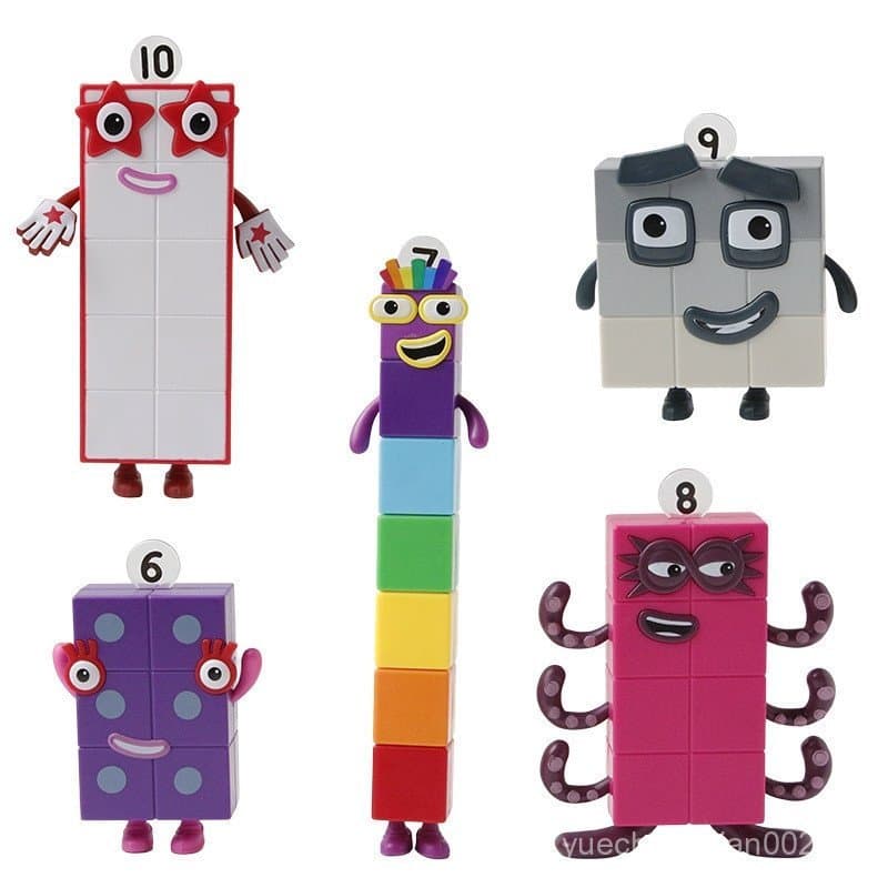 5 Peças Numberblocks 11-22cm - Figuras de Ação PVC, Estátua Modelo Coleção, Brinquedo Educativo Presente Aniversário