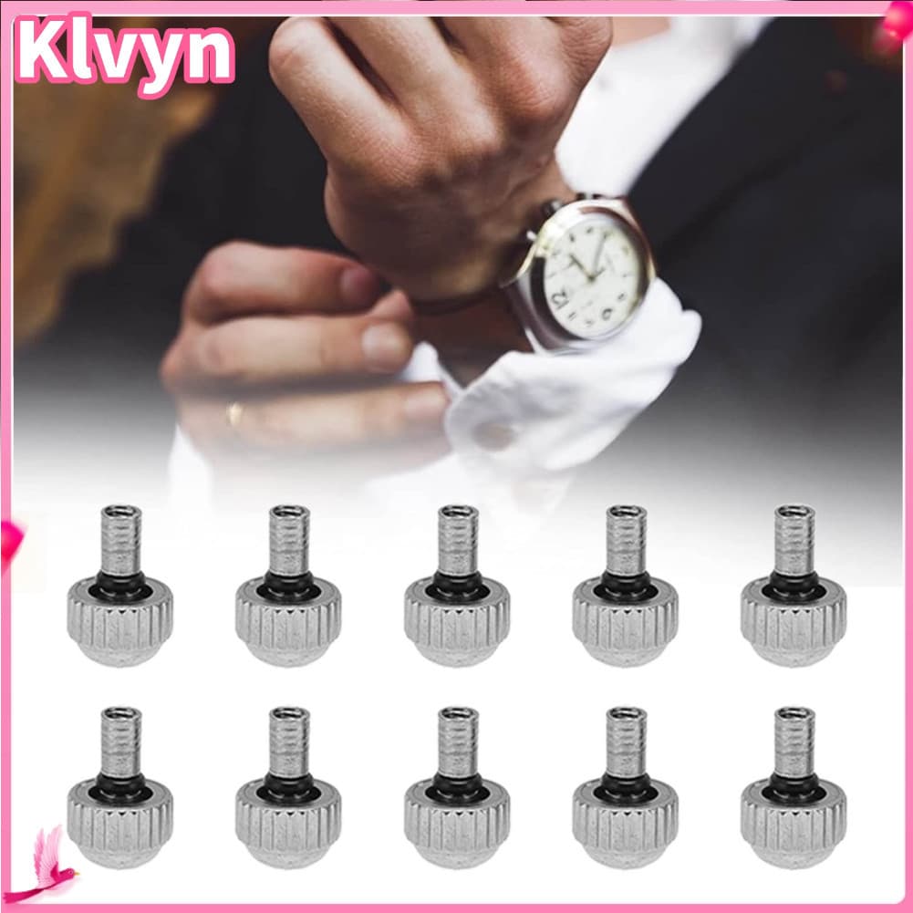 Klvyn-br 10 peças de peças de coroa de relógio liga profissional precisa à prova d\'água reparação de coroas