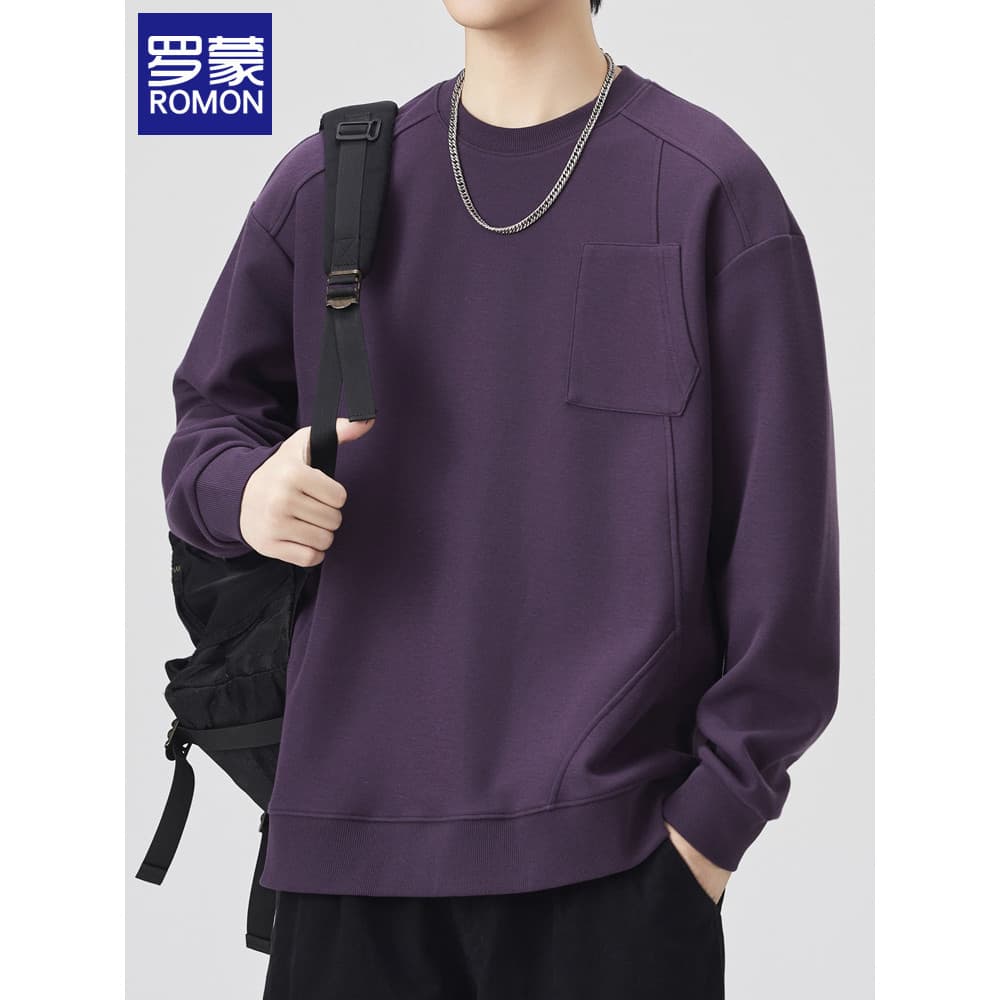 Lomon americano Street Wear moletom masculino 2026 novo estilo outono solto em torno do pescoço de manga comprida camise