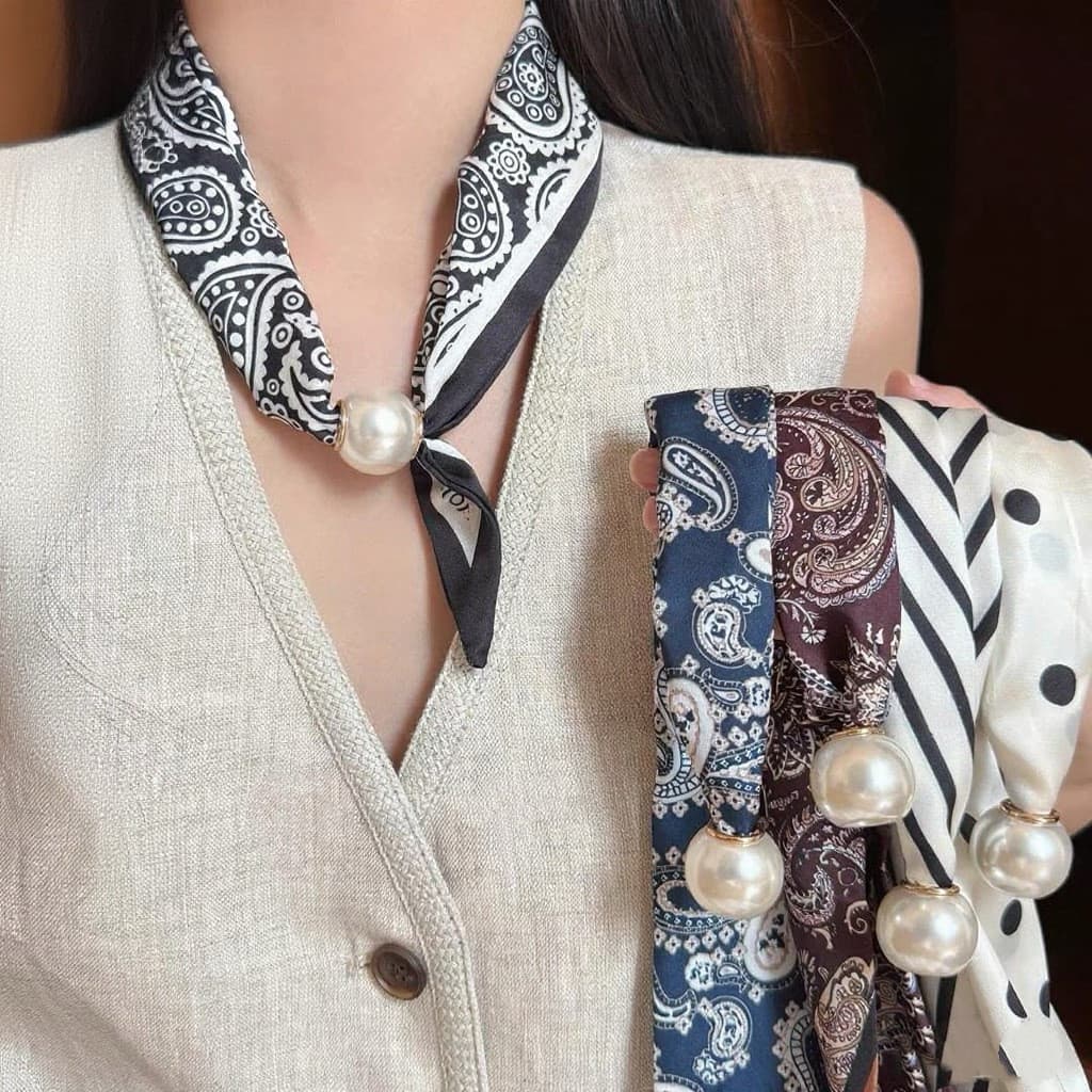 Lenço de seda com padrão de caju e cauda de andorinha, colar feminino, lenço quadrado elegante de alta qualidade All- XB