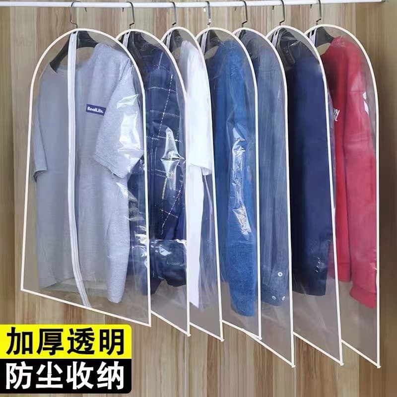 Roupas capa de poeira transparente pendurado saco terno saco de armazenamento casaco saco de poeira engrossado para baix