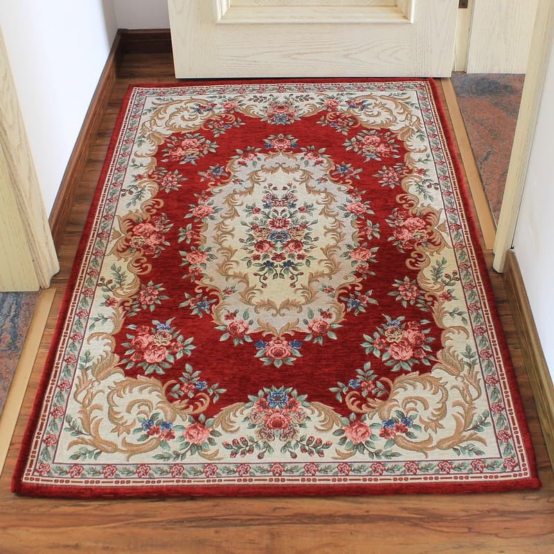 Americano Retro flor tapete sala de estar Anti-deslizamento tapete misturado Jacquard doméstico retangular máquina laváv