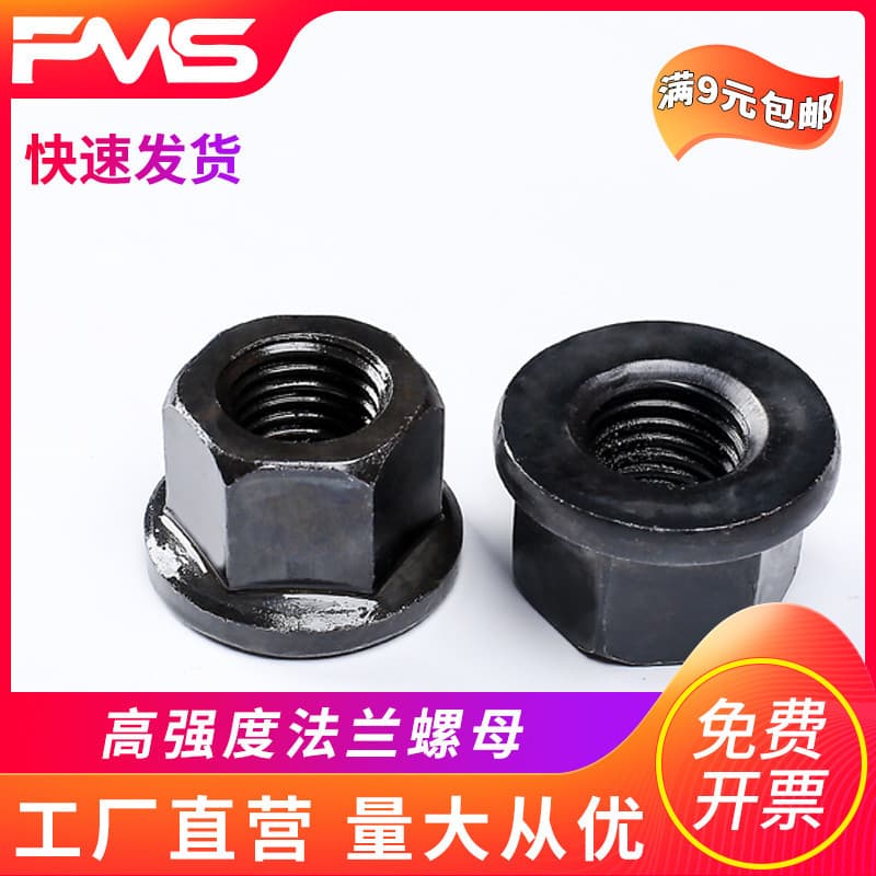 Hexágono de tratamento térmico de porca de Flange com tampa de rosca de junta/M10M14M12M16M18M20M22M24M30M36/