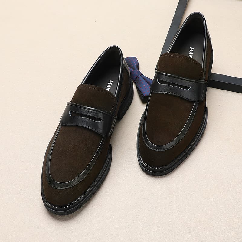 Estilo britânico negócios Casual Nubuck sapatos masculinos Retro camurça mocassins de couro masculino Yuppie couro genuí