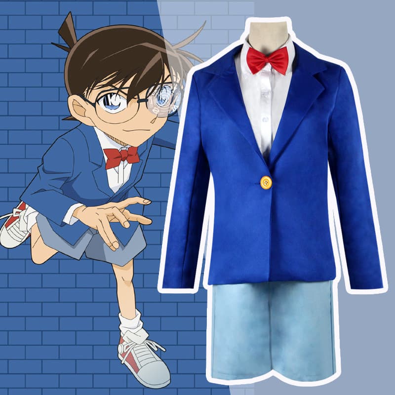 Detetive conan cos Kudo Shinichi uniforme exposição em quadrinhos reunião anual Halloween cosplay traje masculino unifor