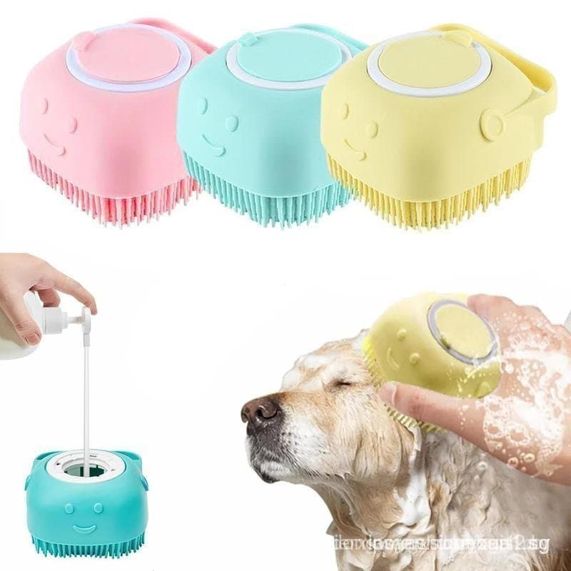 Escova de Massagem com Dispensador de Sabão para Banho de Animais de Estimação de Verão, Escova de para Massage