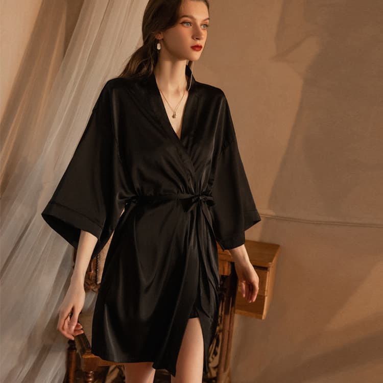 Mulheres Pijamas Soltos Vestido De Noite Casa Usar Cetim Rendas Roupas De Camisola