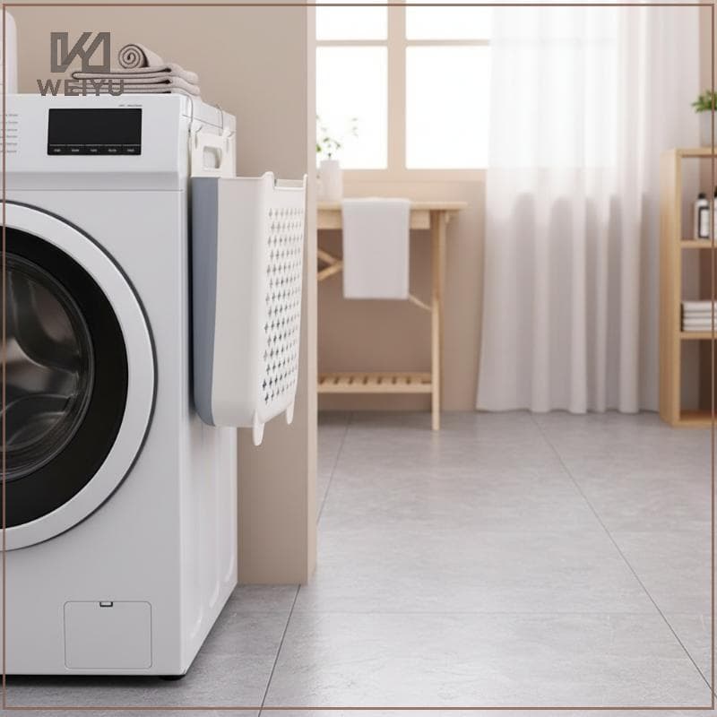 WEIYU Cesta De Roupas Sujas Montada Na Parede , Armazenamento Dobrável De Grande Capacidade , Design Oco Com Suporte De