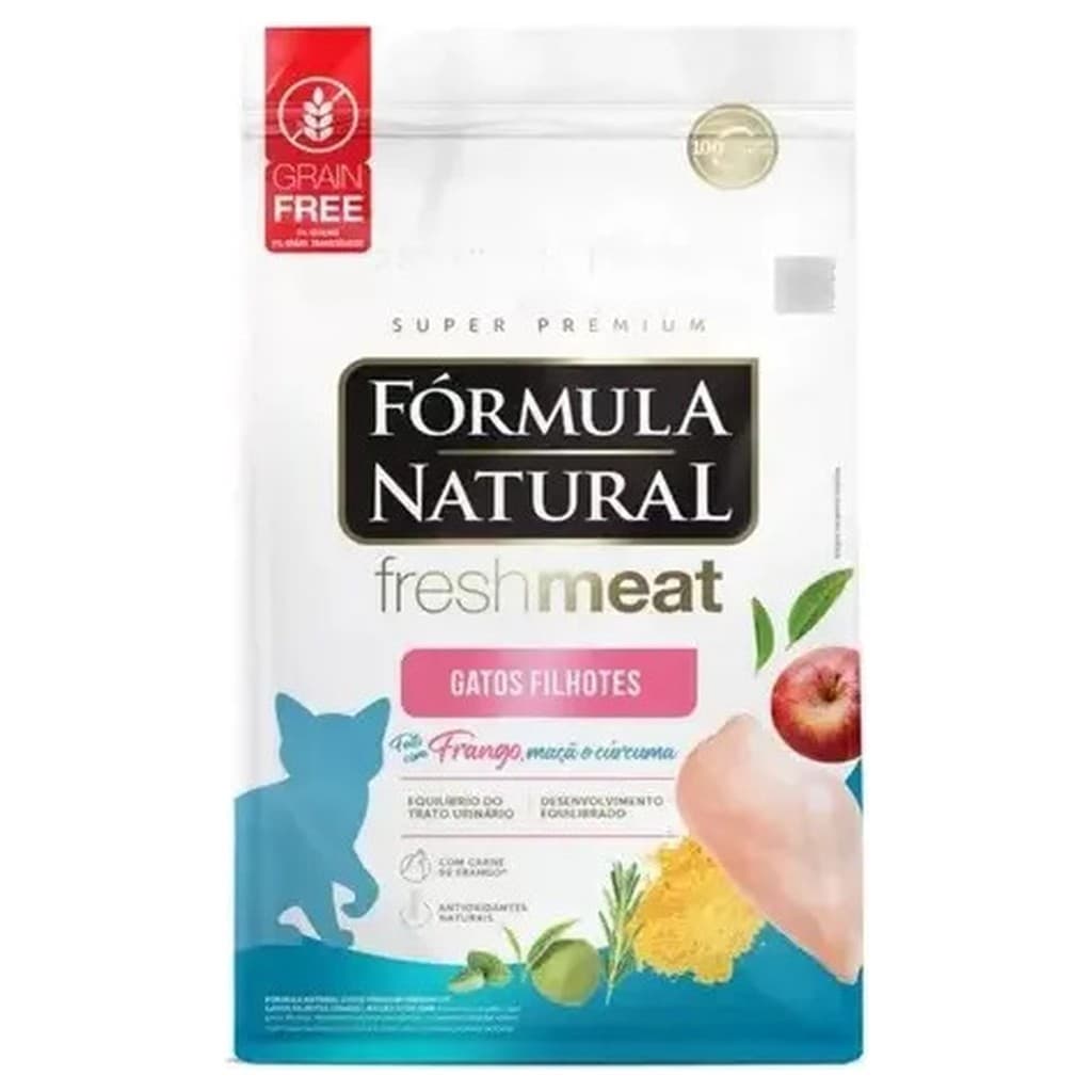 Ração Fórmula Natural Fresh Meat Gatos Filhotes Frango 1kg Seca Natural Sem Grãos