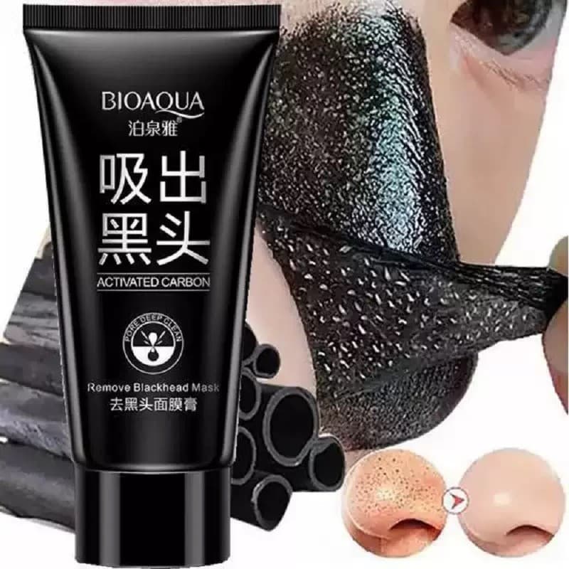 Poquanya máscara de cravo de carvão de bambu limpeza profunda sucção cravos Acne máscara Nasal tipo rasgo Unisex Univers