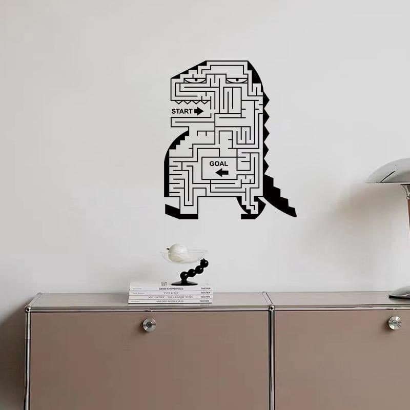 Criativo dinossauro labirinto adesivos de parede do quarto das crianças adesivos de parede fundo decoração da parede ade
