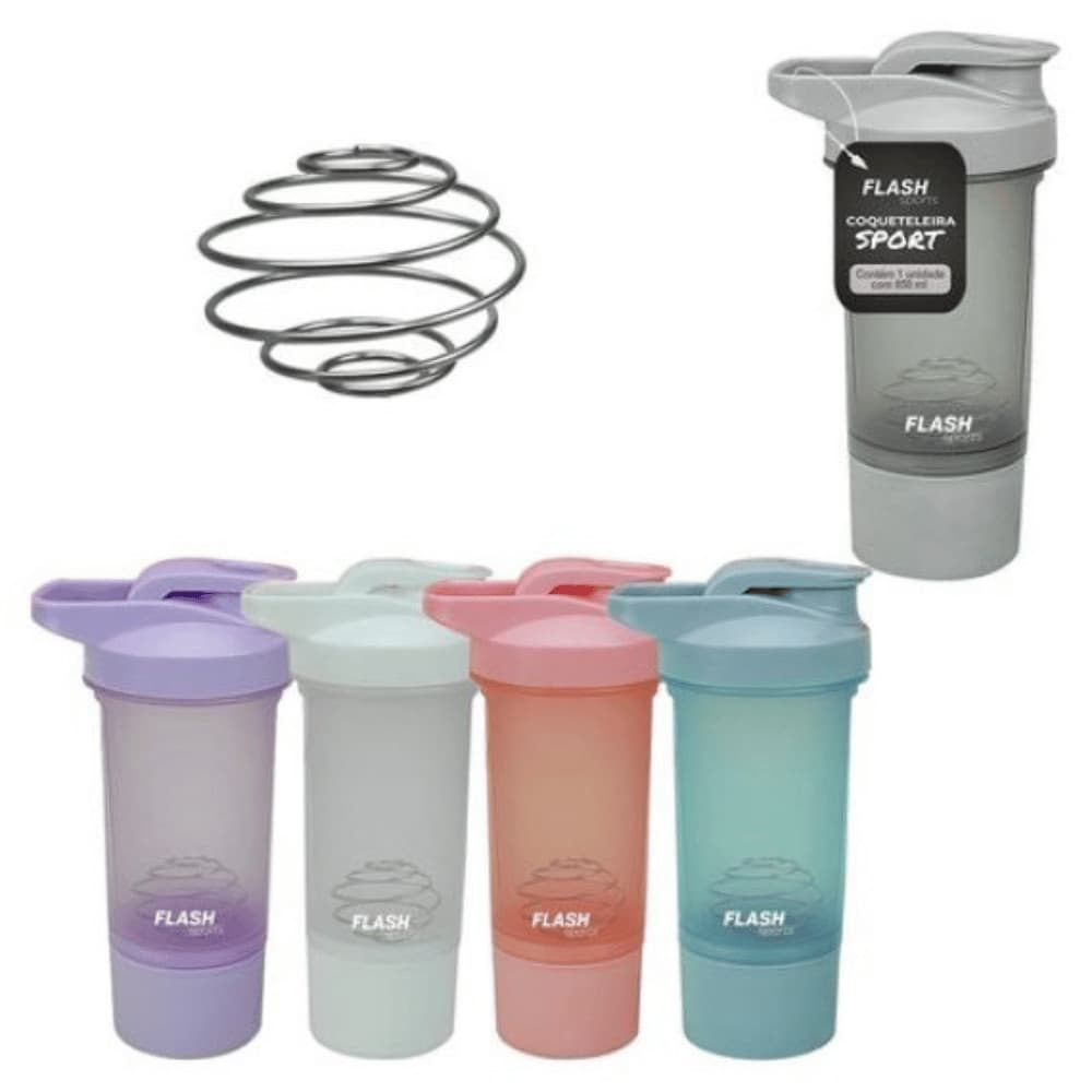 Coqueteleira 2 em 1 Plástico 650ml - Flashgoods