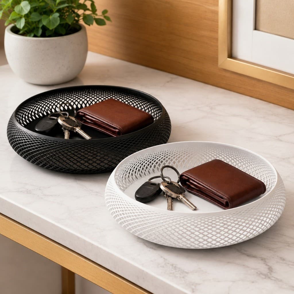 Cesto Porta Objetos Organizador de Mesa Decorativo e Porta Treco Moderno Porta Chaves Relógio Carteira