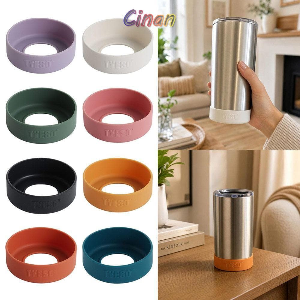 CINAN 1 Unidade De Capa De Garrafa , Porta-Copos De Silicone Antiderrapante De 71-75 Mm , Manga Inferior Protetora Unive