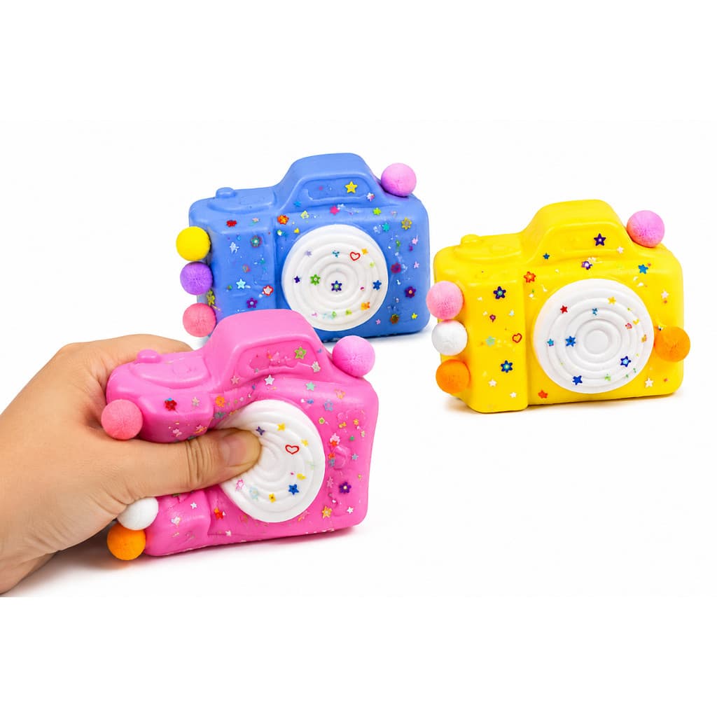 Brinquedo Squishy Câmera Anti Stress Sensorial Macio Puxa