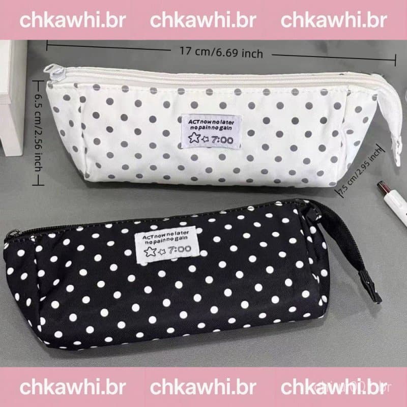 Estojo De Bolinhas , Bolsa De Lápis Com Zíper Triangular Cosmética Portátil Estilo Coreano