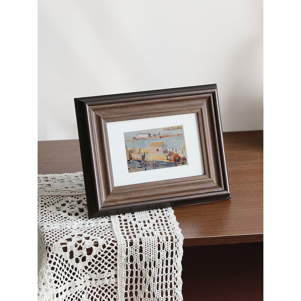 Moldura de foto estilo europeu, imitação de madeira, moldura de ornamento desgastada, 6, seis, 7, sete, 10, dez, A13cm,