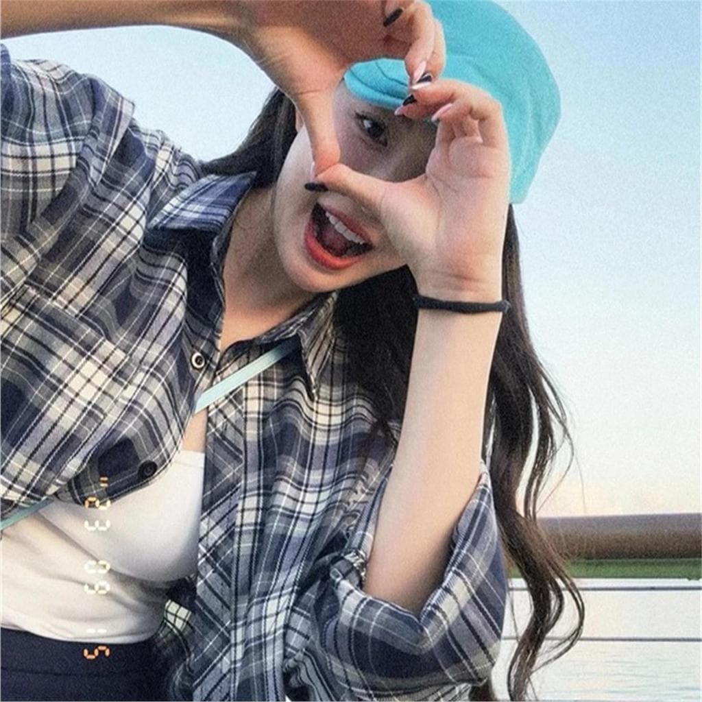 Desconto de marca Roupas femininas contador comércio exterior primavera outono camisa xadrez francesa de manga comprida