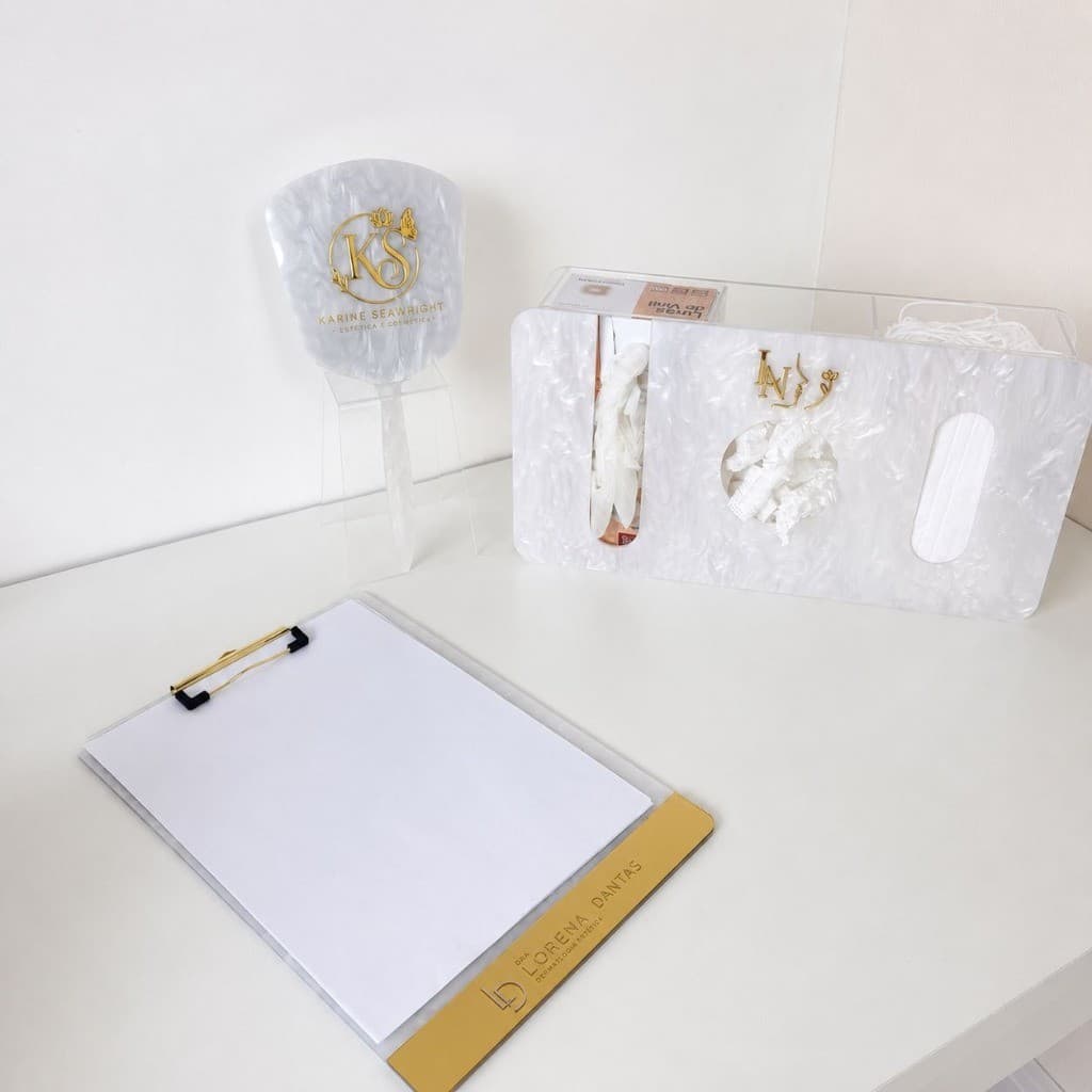 Kit Luxo Organizador em Acrílico Personalizado para Clínica e Consultório