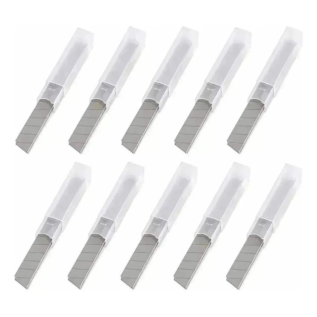 Kit 100 Lâminas Estilete 25mm Vonder Aço Resistente Segmentada Reposição Para Estiletes Compatíveis