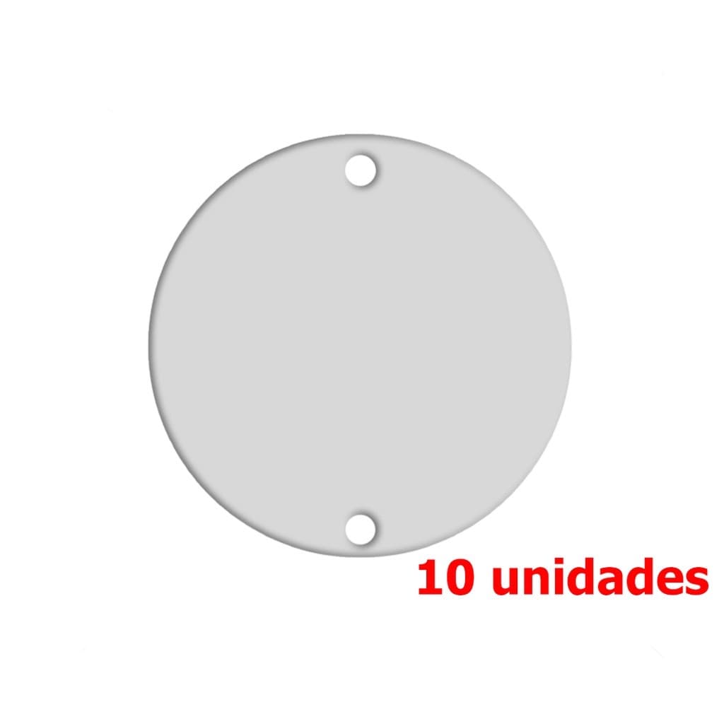 Placa Cega Redonda 4" Branca Radial Pollar - 10 Unidades