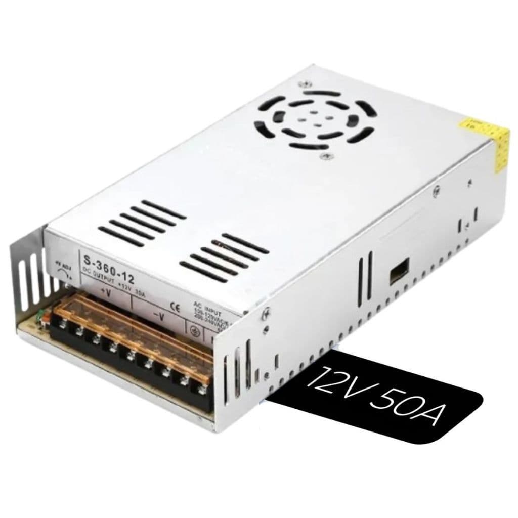 Fonte Chaveada Metalica 600w 12v 50a Cftv Fita Led Som