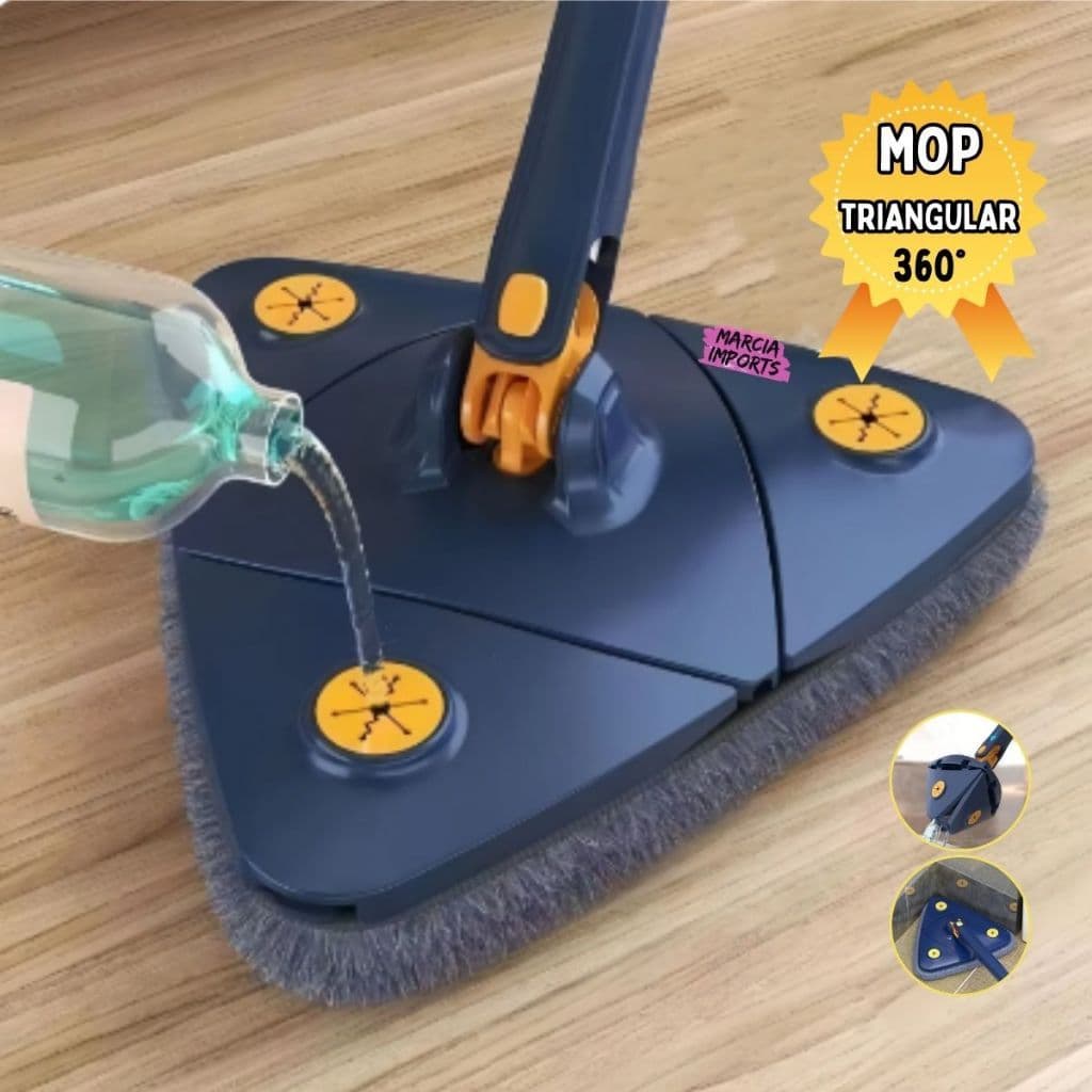 Mop Triangular Para Limpeza Mop Giratorio 360° Rodo Esfregao Excelente  Pronta Entrega Envio em 24h