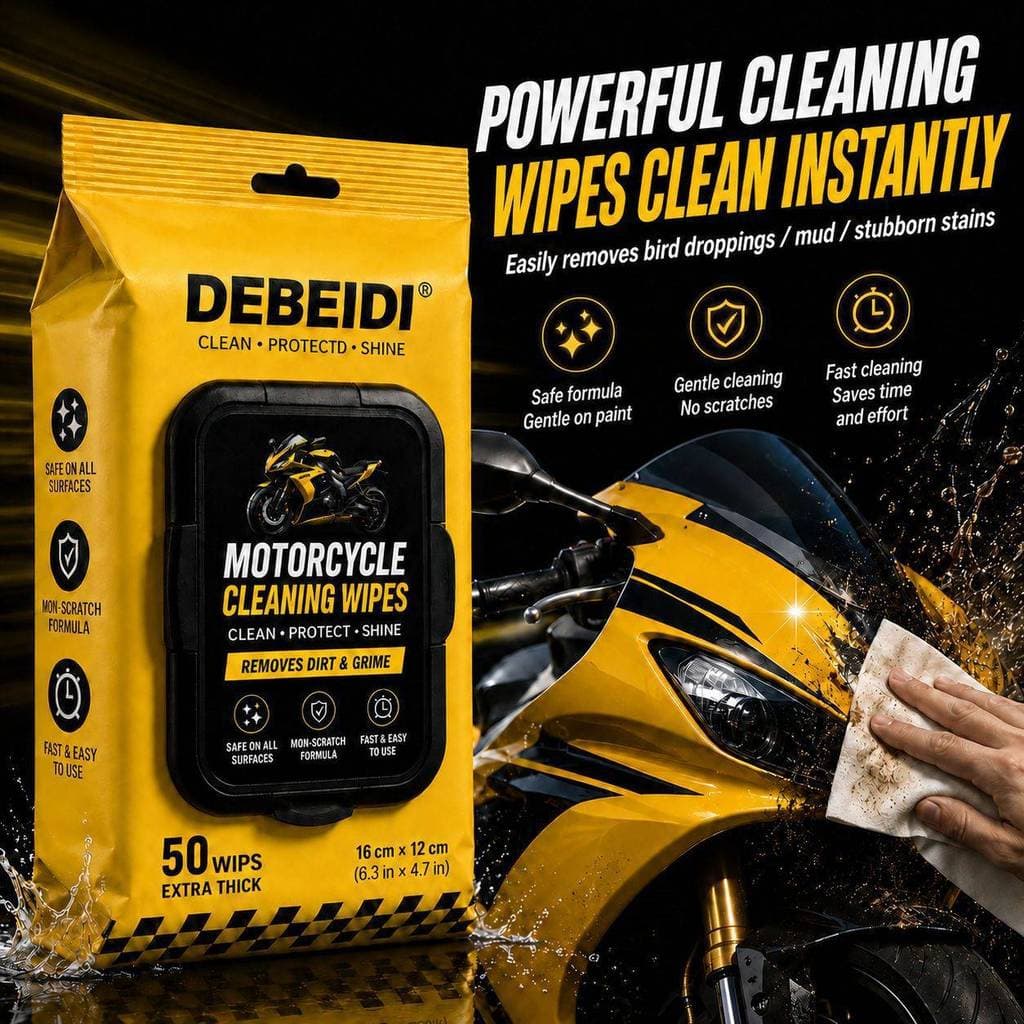Toalhetes de limpeza dedicados para motocicleta, pacote de 50 peças, agente de descalcificação de descontaminação, sudes
