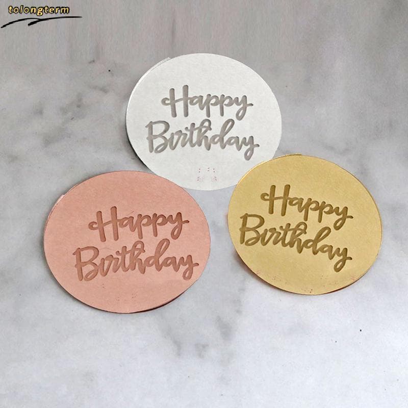 10 Pçs Feliz Aniversário Cupcake Topper Acrílico Rosa Ouro Círculo Bolo
