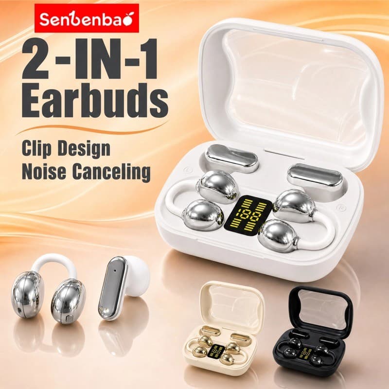 Senbenbao H90 Fones De Ouvido 2 Em 1 Sem Fio Bluetooth Estéreo Som HD Baixo Com Cancelamento De Ruído Microfone Para Esp