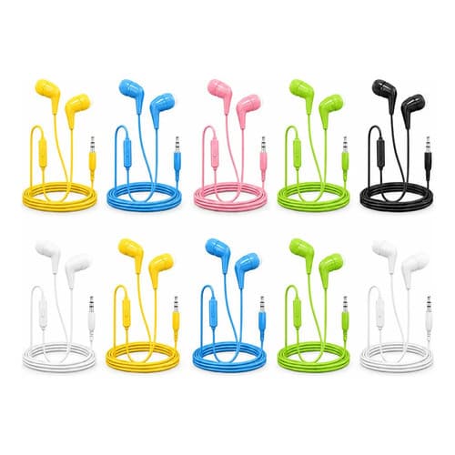 Kit 10 Fone De Ouvido Com Microfone Atacado Revenda Som Estéreo Entrada P2 Colorido Confortável Para Celular PC