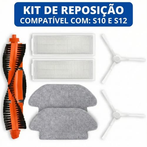 Kit Reposição Acessórios para Robô Aspirador Compatível com Xiaomi S10 S12 T12