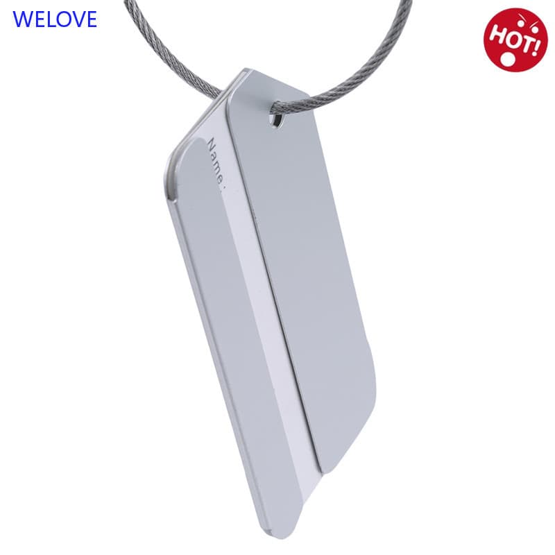< WL > Etiquetas De Bagagem Em Liga De Alumínio Para Mala , Conjunto De Viagem Com Laço De Aço , Malas , Acessórios