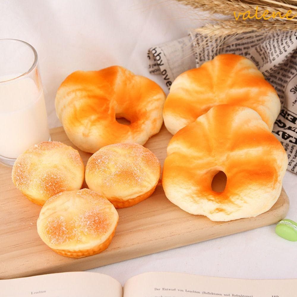 VALENE Simulado Brinquedo De Pão Artificial , Simulação De Paródia De Comida SqueezeToys , Donuts