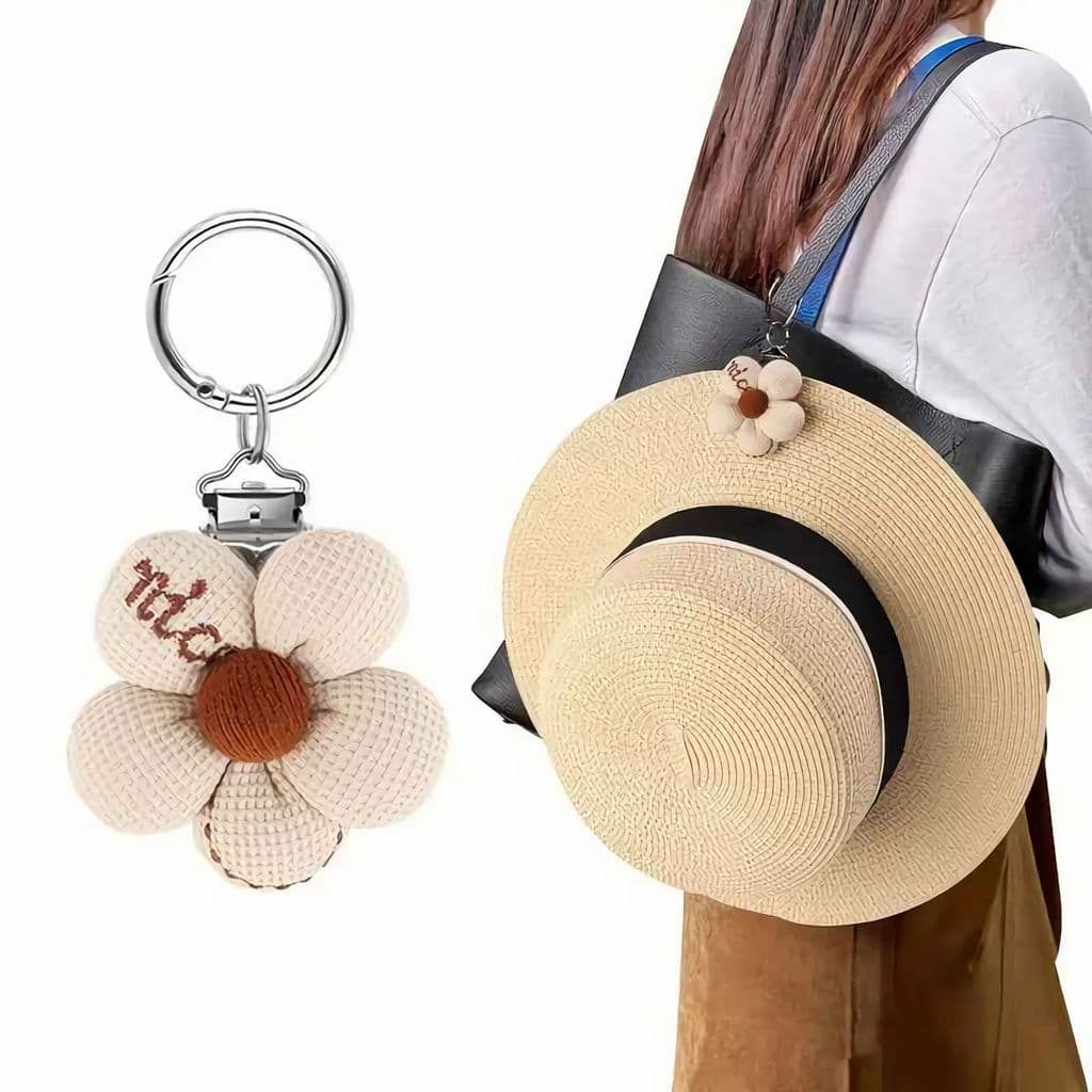 Europeu americano Cross-Border novo estilo flor de cinco pétalas Houndstooth cheio de algodão bordado chapéu de viagem c