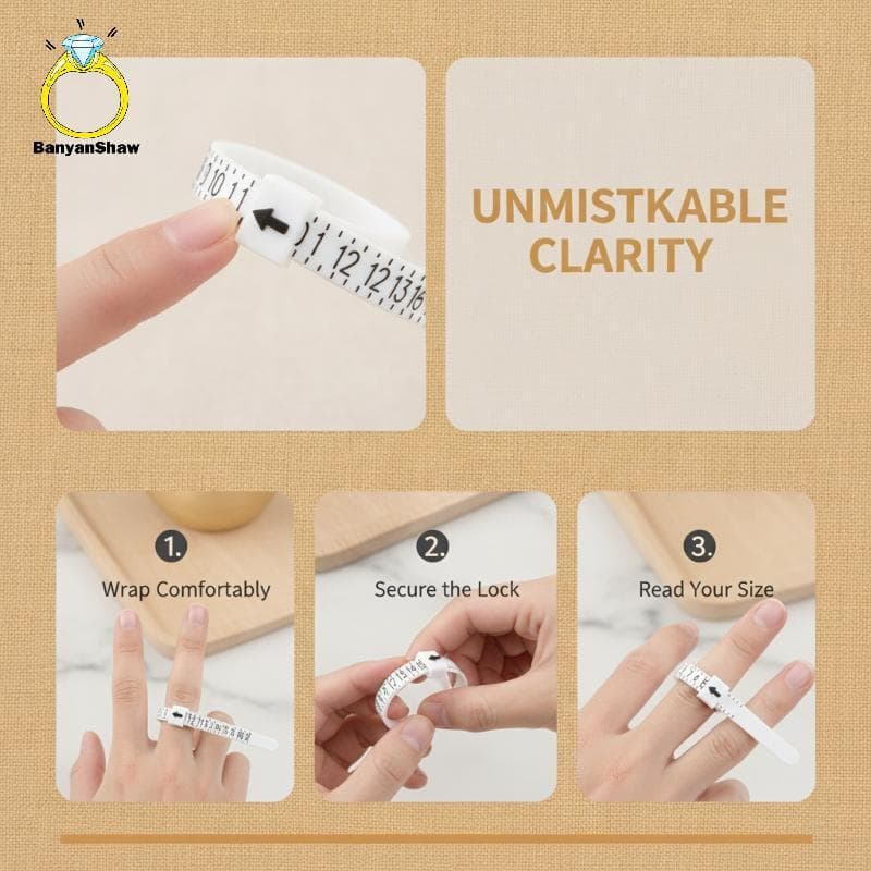 [BANY] Ferramenta De Medição De Dedo Para Iniciantes , Régua De Plástico Em Escala Clara Fazer Joias DIY , Ajuste De Tam