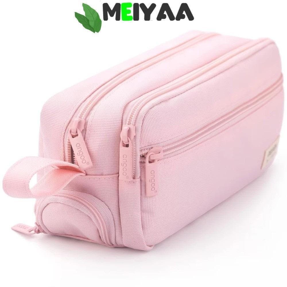 Caixa De Papelaria MEIYAA , Lápis Com Fecho De Zíper De Três Camadas Multifuncional De Design Portátil