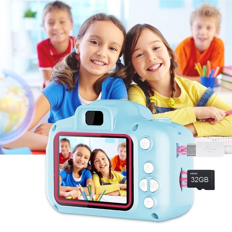 Câmera digital infantil mini com entrega em 24 horas, fofa, alta definição 1080P, tela colorida de 2,0 polegadas, presen