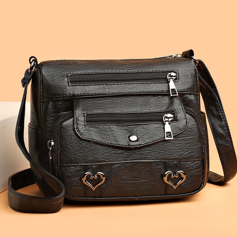 Bolsa de ombro de grande capacidade e alta qualidade para mulheres, com vários compartimentos, design moderno, novo esti