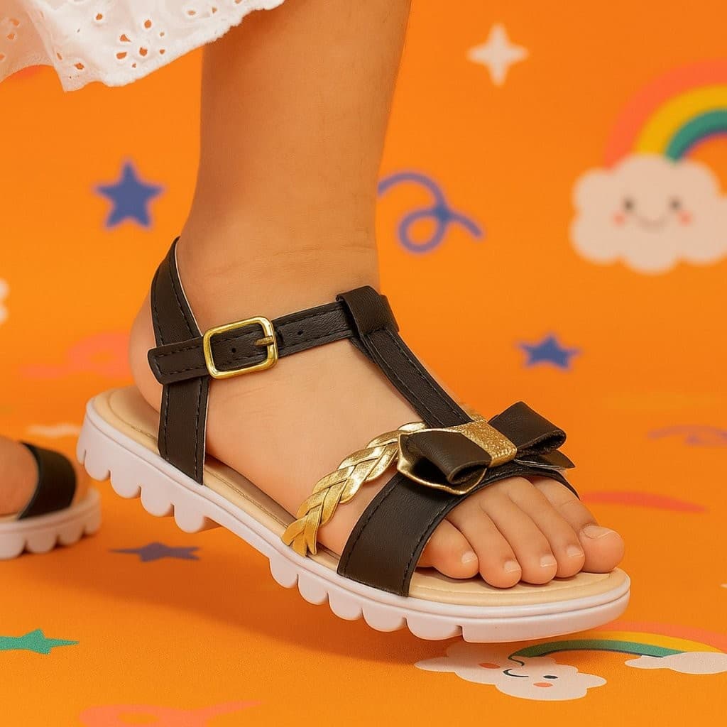 Sandália Infantil Menina Laço Fashion Confortável moda verão escolar