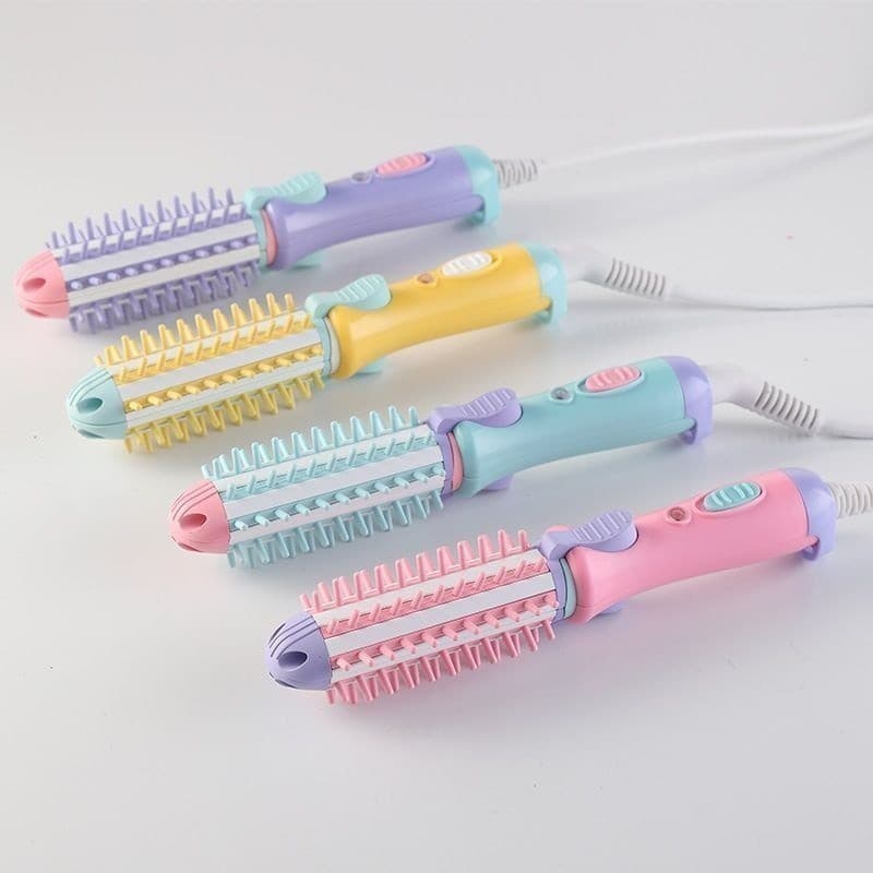 Mini Escova De Cabelo Modeladora Portátil Enrola Cabelo E Alisadora
