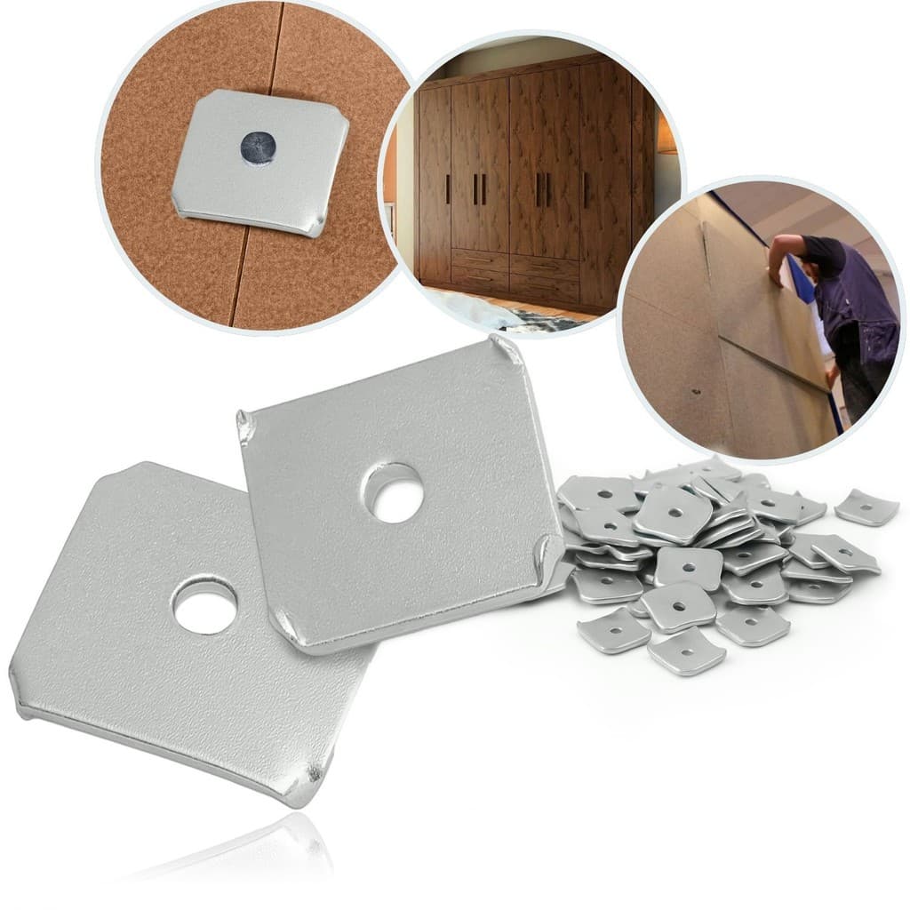 Kit 100 Garra União Fundo Armário Guarda Roupa Roupeiro Fixador Móveis Tarraxa Tarracha Tachinha