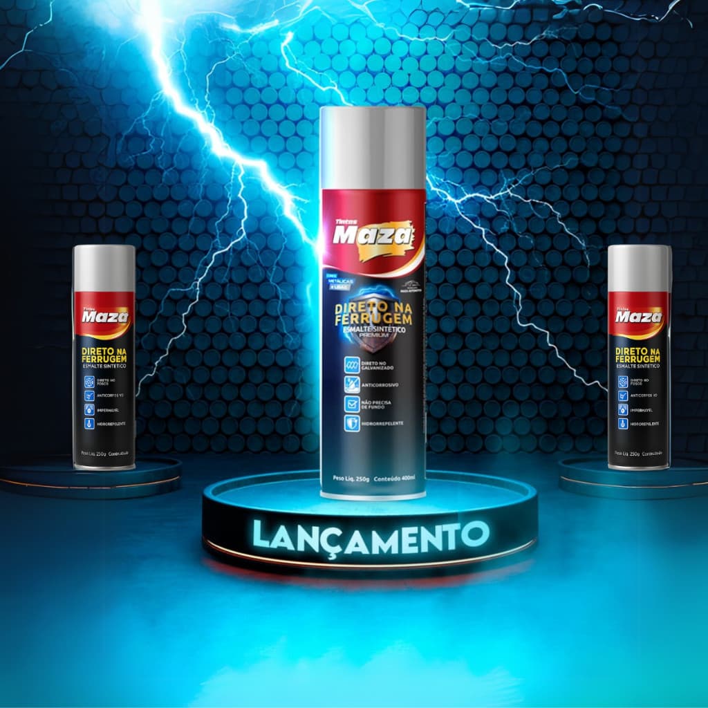 Spray Direto na Ferrugem Tinta Para Portão Enferrujado Ferro Esmalte Sintético 250g/400ml Maza